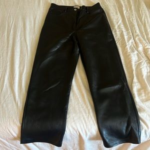 ARITZIA Wilfred vegan leather pants — black